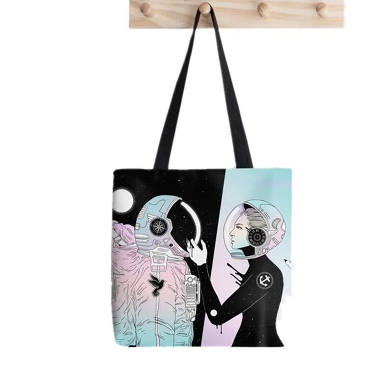 2021 Shopper various comic Print Tote Bag women interesting Harajuku shopper handbag girl Shoulder shopping bag Lady Canvas Bag