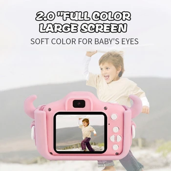 

Kids Camera 2Inch HD Colorful Screen Digital Video Camera Shockproof Sport Toddler Cartoon Cameras Child Camcorder Gift for Kids