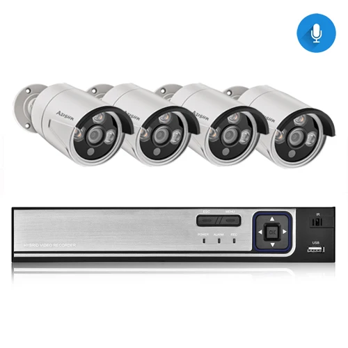 best outdoor security cameras AZISHN 8CH 3MP POE NVR CCTV System Audio 2304*1296 25fps IP Camera IR Outdoor Metal P2P Video Security Surveillance Set cctv camera for home Surveillance Items