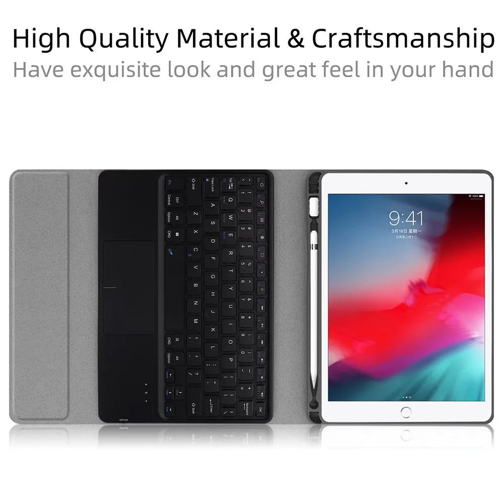 Для iPad Pro 10," iPad Air 3 10,5" планшеты Американский сенсорный Bluetooth клавиатура Защитный чехол с из искусственной кожи чехол