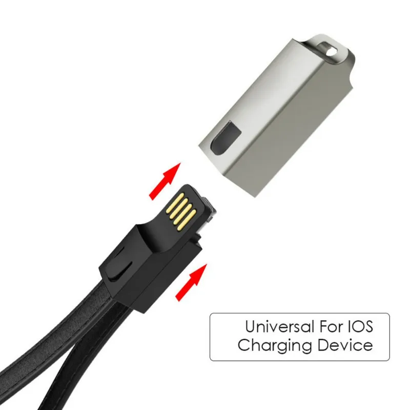 keychain Portable Multi Charger Cable Charging Cable Keychain For IPhone X XS Max 6 7 8 Plus USB Cable IPad Air Mini Data Line