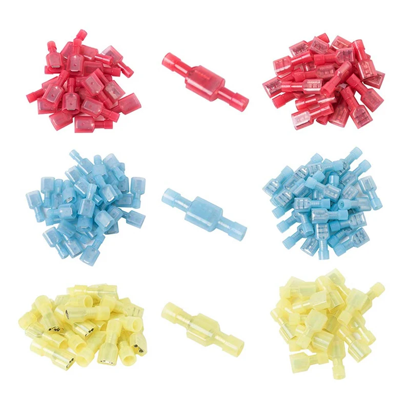 Description Picture 4 of item100pcs Wire Connectors Fully Insulated Male & Female Spade Nylon Quick Disconect Electrical Crimp Cold-Pressed Terminals