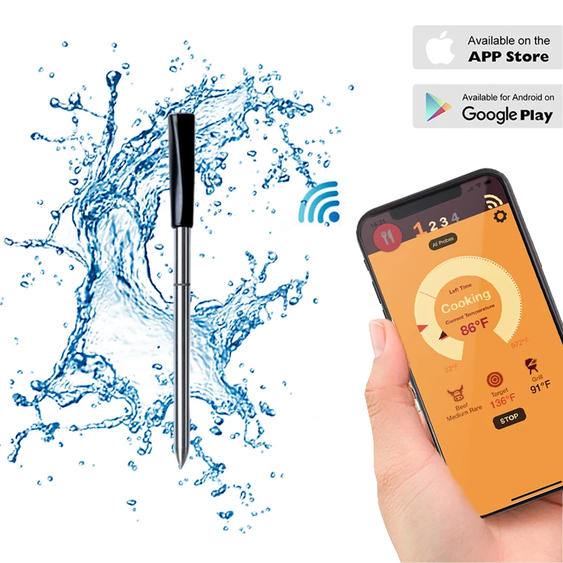 Kitchen Oven Thermometer Wireless Smart BBQ Meat Food Cooking Steak Thermometer Bluetooth