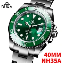 DUKA-Reloj de pulsera de acero inoxidable para hombre, accesorio Masculino de pulsera resistente al agua con mecanismo automático de movimiento NH35A, complemento mecánico de lujo
