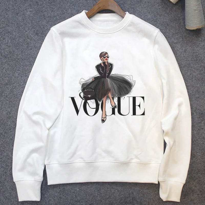 Модные сексуальные привлекательные толстовки женские для отдыха Vogue с буквенным принтом Женский пуловер мягкие простые женские худи Топы Harajuku Толстовка - Цвет: 2073