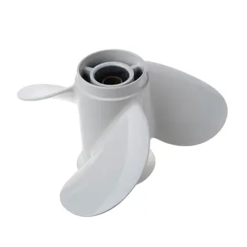 

Boat Outboard Propeller 9 1/4 x 10 Aluminum Alloy For Yamaha 9.9-15HP 63V-45945-00-EL White 3 Blades 8 Spline Tooth R-Rotation