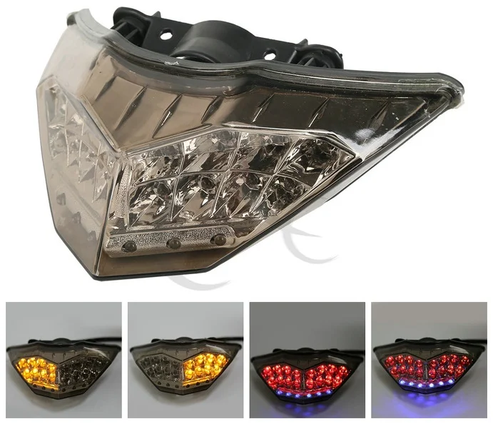 

Motorcycle ABS Smoke Rear LED Taillight Turn Signals for KAWASAKI NINJA 300 250R 2013-2017