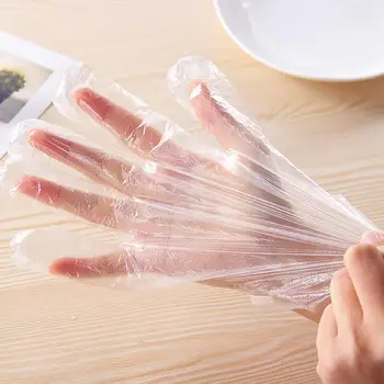 

Dining Disposable Gloves 100 Pcs Transparent Thickening Beauty Housework Cleaning Gloves Kitchen Home Dining Accessories