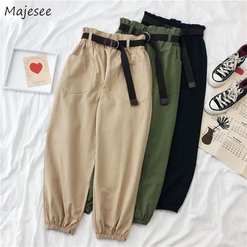 

Pants Women Cargo 2XL BF Harajuku Harem Trousers Womens Solid Pockets All-match Ankle-length Casual Simple Loose Korean Style