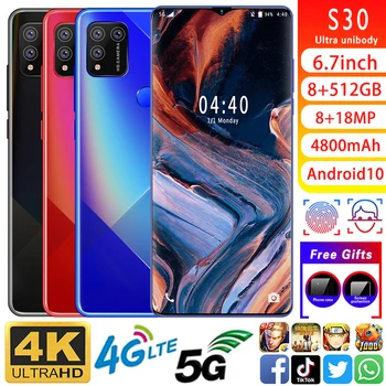 

6.7 inch Galax S20 Free Shipping 8GB RAM 256GB ROM Octa Core 4 Camera Snapdragon 855 2019 5G Phone Samsun