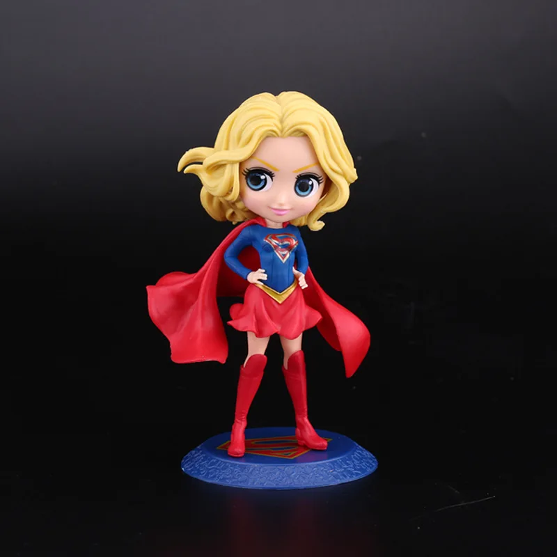 New Q posket superwoman Superhero Blue base female superman Action Figure Anime Beeldjes Collectible Poppen Kinderen Speelgoed | Игрушки и