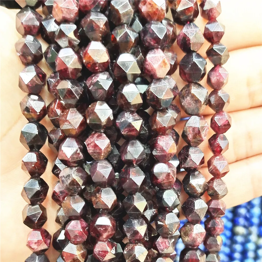 

Natural Malaya Garnet Irregular Faceted Cube Beads 8mm~10mm , Color Between Pyrope+Spessartine