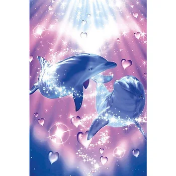 

Full Square/Round Drill 5D DIY Diamond Painting "Dolphin Scenery" 3D Rhinestone Embroidery Cross Stitch 3D Home Decor Gift