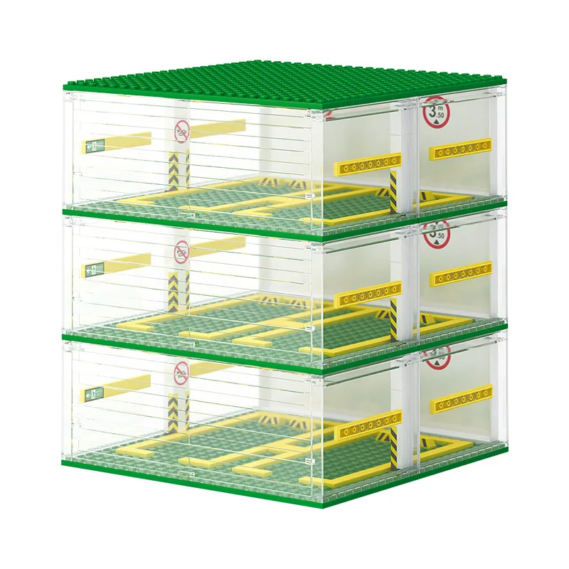 City Speed Champions Vehicle Sports Racing Car Garage Parcheggio Storage Modello Fai Da Te Classic Building Block Bricks Moc Toy Kids