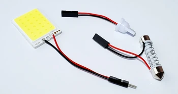 

T10 Adapter Festoon Base COB LED Panel Bulb 24 SMD Car Dome Light Auto Interior Map Roof Reading Lamp Super White DC 12V