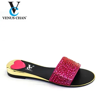 

Fuchsia Color High Quality African Ladies Material with Pu Nigerian Shoes for Party Women Shoes