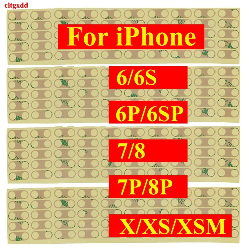 Cltgxdd 10 шт. для iphone 6 7 8 X XS XSMAX Plus наклейка на стеклянную заднюю камеру клей запасные