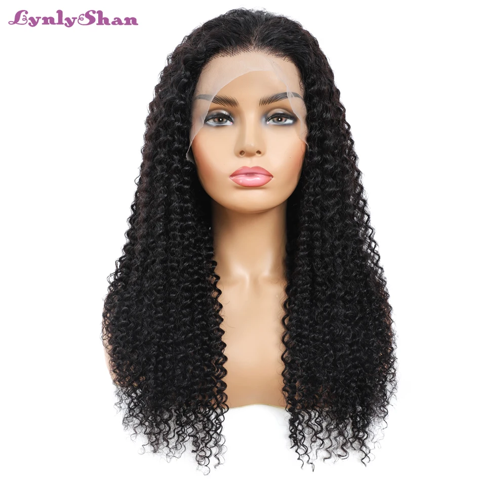 

13X6 Kinky Curly Lace Front Human Hair Wig HD Transparent Lace Frontal Hair Wigs Pre-Plucked Remy Brazilian Human Hair Wig