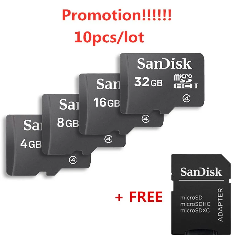 SanDisk карта памяти micro SDHC класс 4 10 шт./лот 100% оригинал 32 ГБ 16 8 Гб|Карты памяти| |