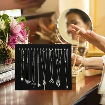 

2pcs Jewelry Tray 17 Hook Prime Durable Sturdy Display Stand Showcase Jewelry Tray Holder Organizer for Necklace