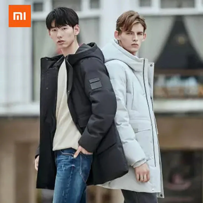 2 цвета Xiaomi 90Fun Мужская замшевая текстурированная пуховая куртка с капюшоном в