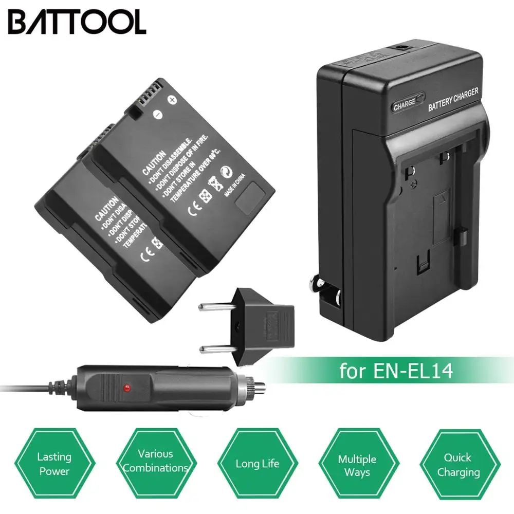 4X ENEL14 EN-EL14 Перезаряжаемые Батарея+ Батарея Зарядное устройство для Nikon P7200 P7700 P7100 D5500 D5300 D5200 D3200 D3300 D5100 L30 - Цвет: 2Pack BatteryCharg