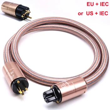 

XSSH audio YIVO AC US EU IEC Euro Schuko NEMA plug 0.5m 1m 2m 3m 4m Hifi Electric power Cable Wire Cord