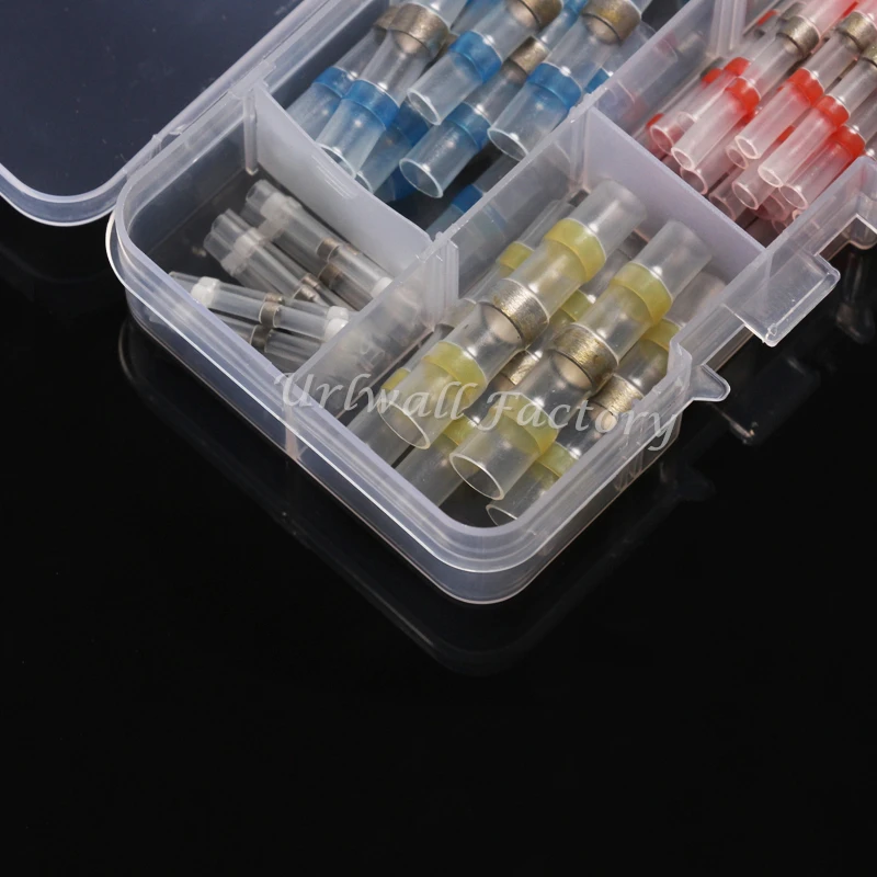 Heat Shrink Crimp Wire Terminals Kit Waterproof Solder& Seal Electrical Butt Connectors Soldering Sleeve Set50Pcs