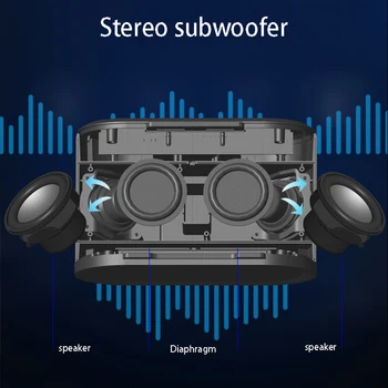 

Wireless Bluetooth Speakers Alarm Clock Speakers Subwoofer with Wireless Charging FM Radio