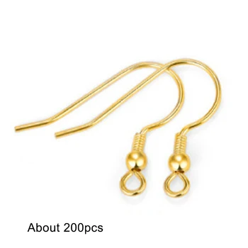 

210pcs/pack Fish Dangle Silver Clasps Ear Wire Metal Accessories Gold Earring Hooks Components Fashion DIY Jewelry Making