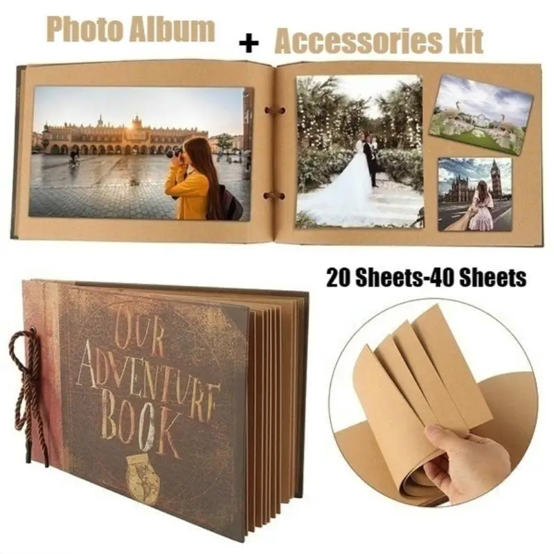 

Party Rustic Wedding Retro Album Wedding Photo Album Personalised Creative Gift DIY Celebration Wooden 40page Birthday Ornament