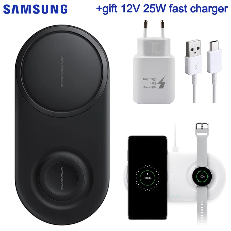 Быстрое беспроводное зарядное устройство QI Dual Pad EP-P5200 для samsung Galaxy Note8 Note9 Watch gear S2