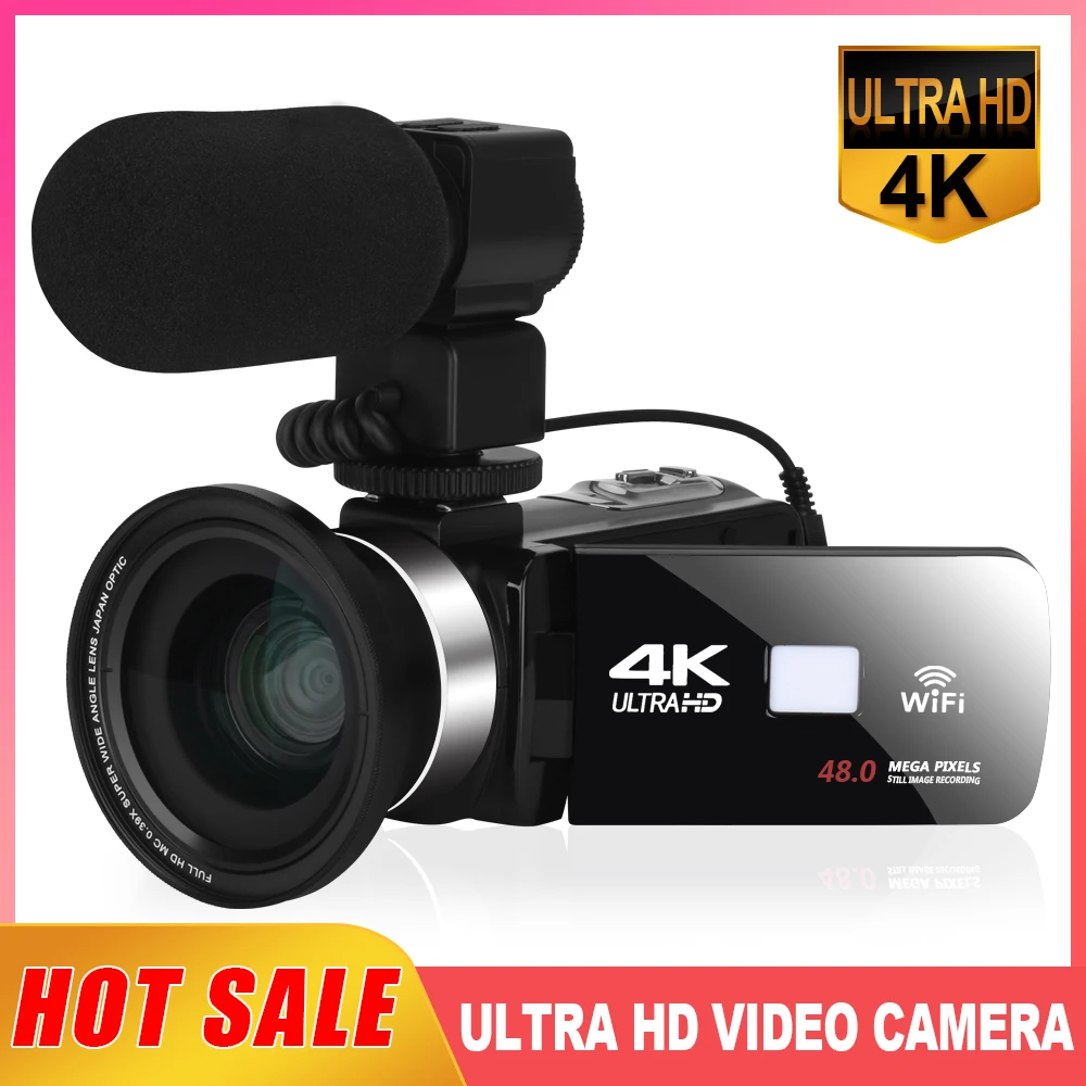KOMERY 4K Video Camera 48MP 18X Digital Zoom Cameras Vlogging Camera