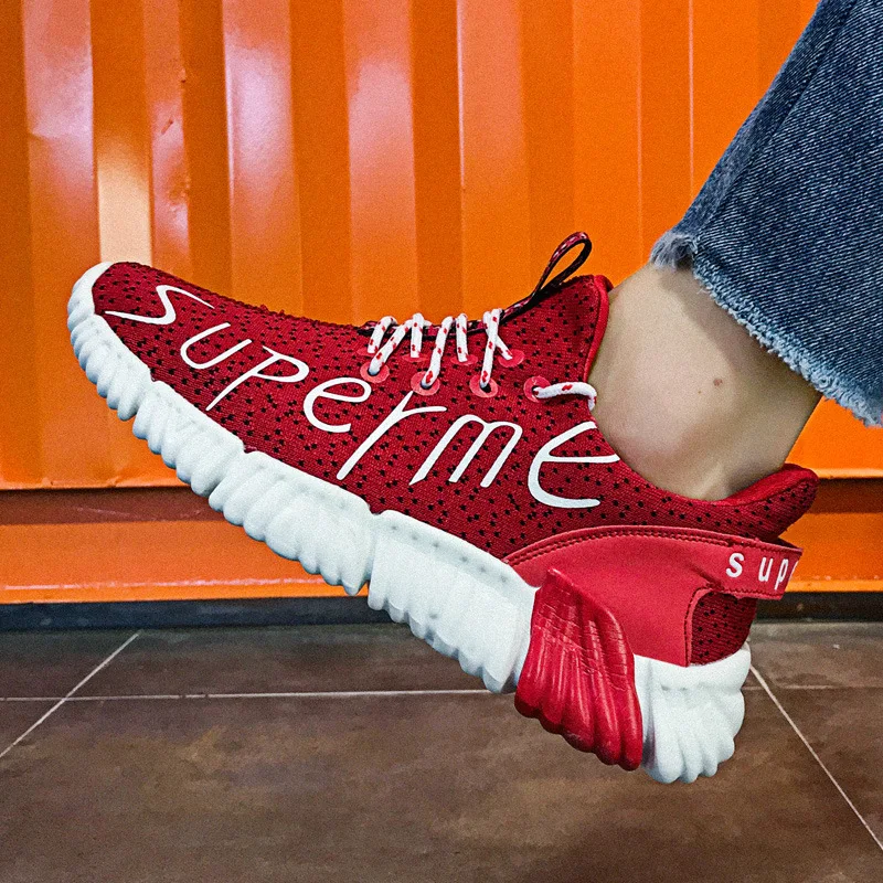 

Spring And Autumn New Style Fashion Breathable Flying Woven Shoes Versatile Travel Light Sports Running Shoes Slip-Piece