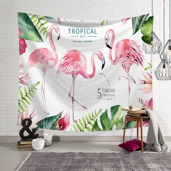 

Cilected Flamingo Letter Print Tapestry Wall Hanging Polyester Pink Girly Bedroom Paintings Decorative Beach Towels Blanket