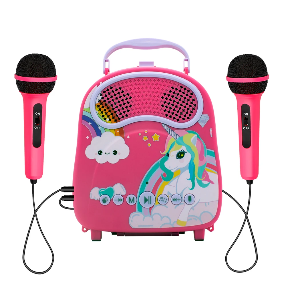 single lens Mantsjoerije Kids Karaoke Machine Met 2 Speelgoed Microfoons Draagbare Karaoke Speaker  Voor Jongens Meisjes