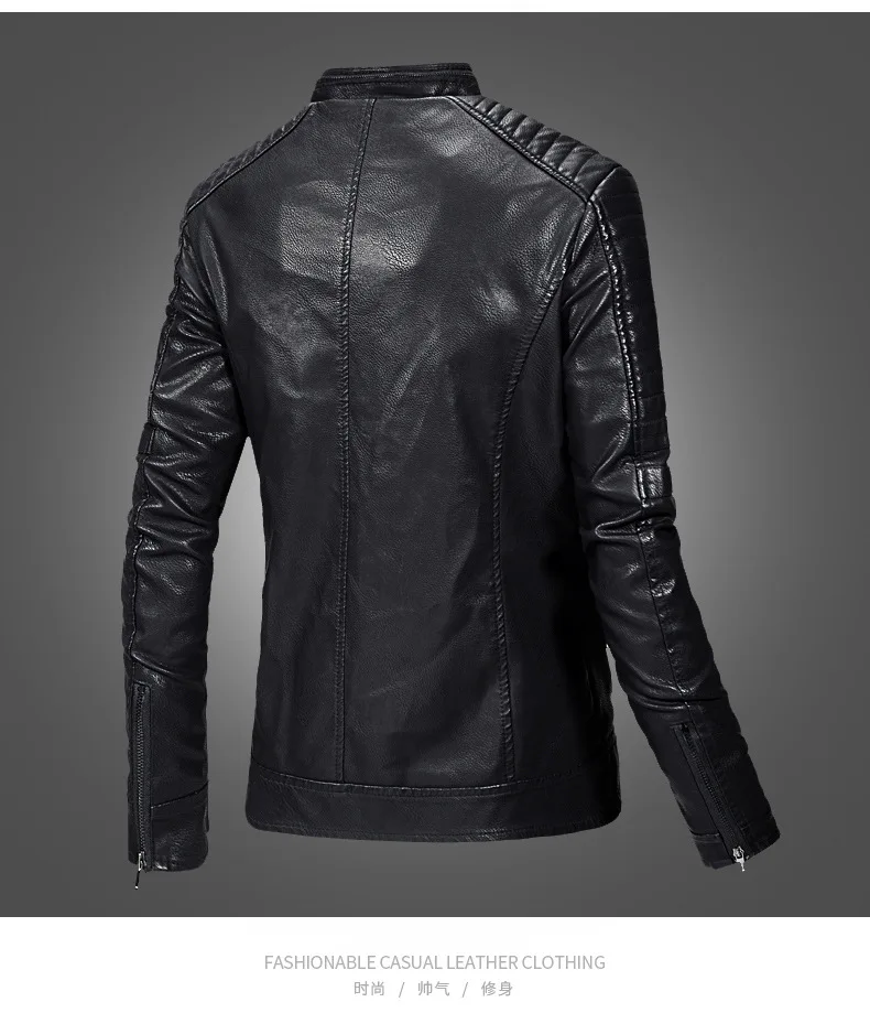 Crixalis AliExpress локомотив из искусственной кожи для мужчин плюс бархат короткий стенд воротник кожаная куртка для мужчин