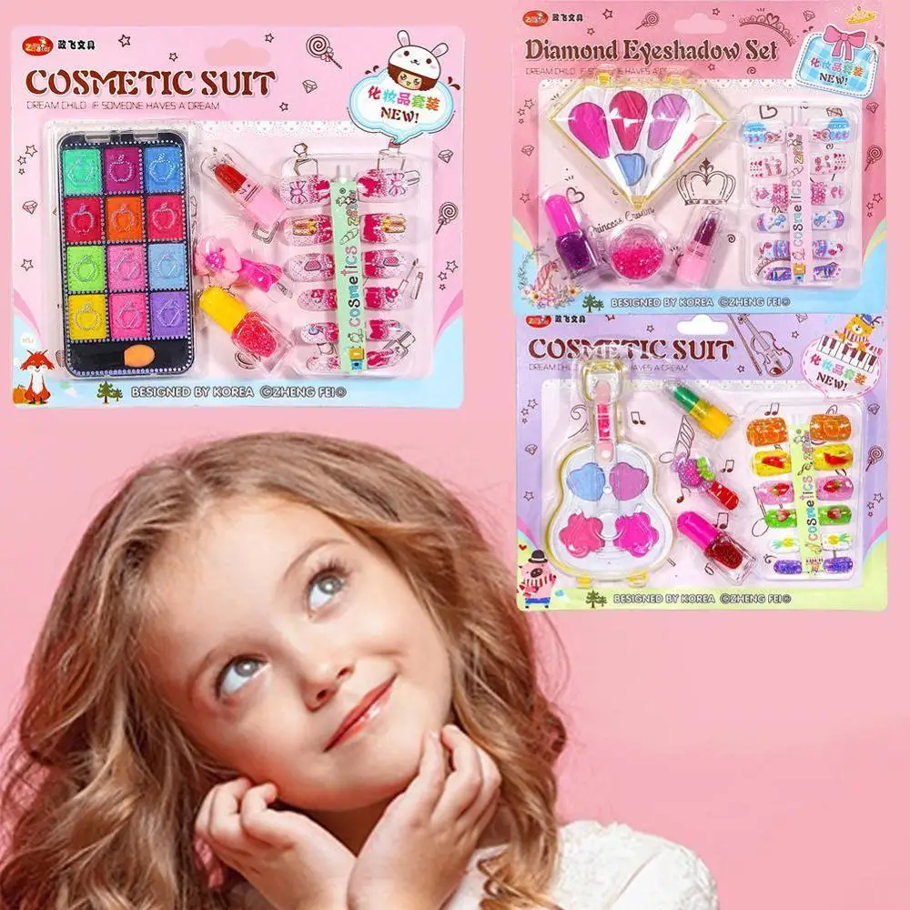 

Children Princess Girl Pretend Toy Makeup Set Safe Non-Toxic Kit Simulation Toys Play House Toy Set Beauty Jewelry