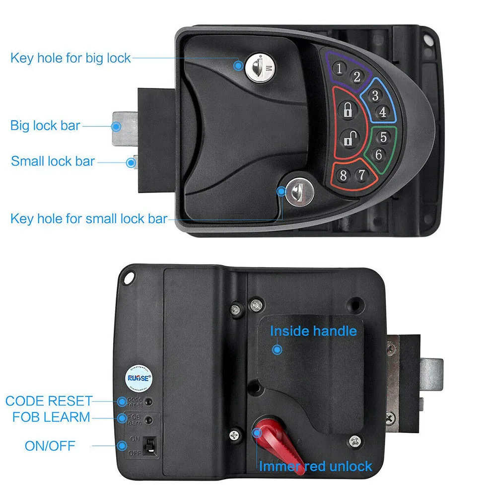 Клавиатура для дома на колесах, дверной замок, пароль, без ключа, металлический караван, защелка, ручка, ручка для прицепа, пульт дистанционного управления, Противоугонный засов
