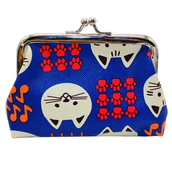 

Women Bohemia Style Leather Wallet Girl Cute Cat Printing Coin Purse Card Holders Handbags мини сумка