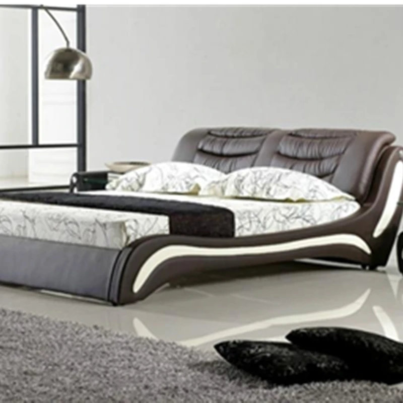 Мебель для спальни King size из натуральной кожи, каркас для кровати, современные мягкие кровати, мебель для дома, спальни и гостиной