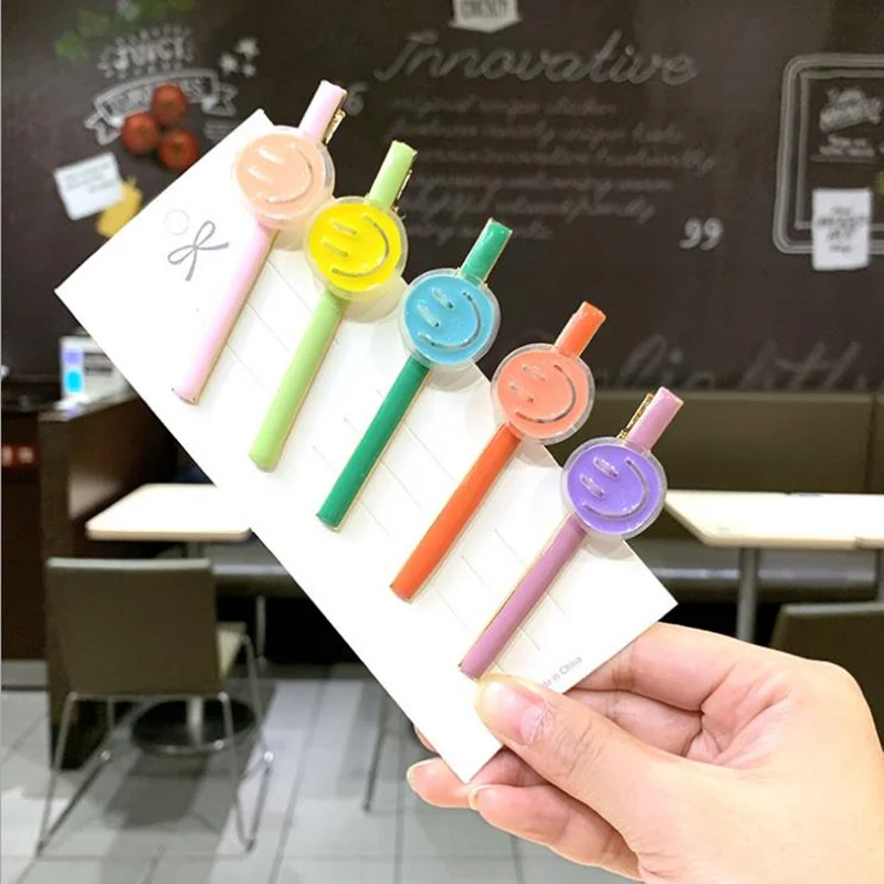 

1pcs Korean Cute Hair Accessories For Girls Simple Cute Colorful Smiley Duck Beak Clip Fashion Funny Hairpins