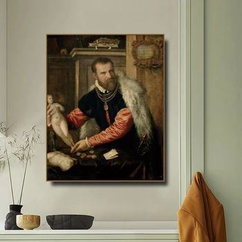 

Jacopo Strada by Titian Canvas Painting Calligraphy Canvas Poster Print Decor Picture for Living Room Bedroom Home Decor