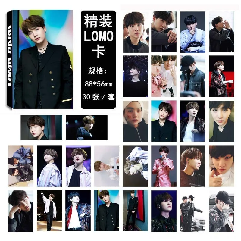 SUGA09 30 шт./компл. KPOP одиночный альбом SUGA Фотокарта bangtan boys фото карта высокого качества HD карта SOUL PERSONA bangtan boys, K-POP - Цвет: SUGA09