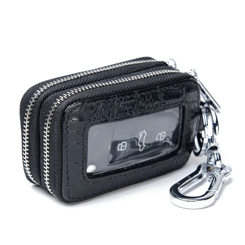 Fashion Crocodile Pattern Key Bag Leather Men and Women Wallet Car Key Bag Key Ring Large Capacity Storage Bag Small Wallet