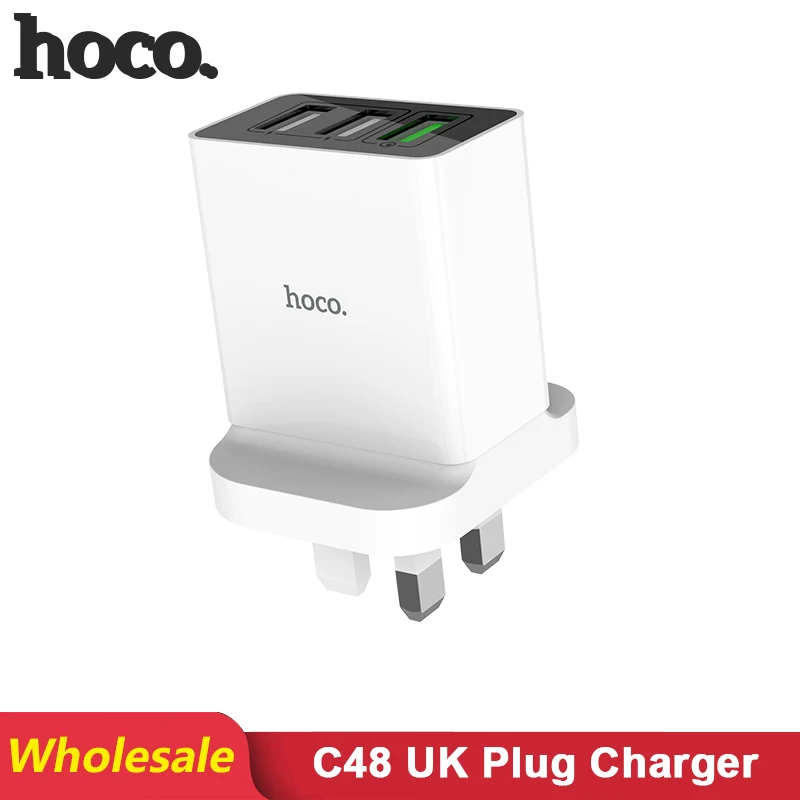 HOCO C48 10 шт./лот оптовая продажа 18 Вт USB зарядное устройство для iPhone 11 Xs Max UK Plug