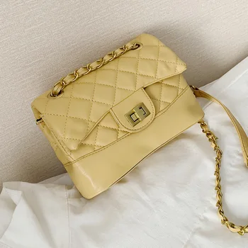 

Rhombus Chain Bag Female 2020 New Style Trend WOMEN'S Bag Versatile Online Celebrity Women's Shoulder INS Popular Shoulder Bag