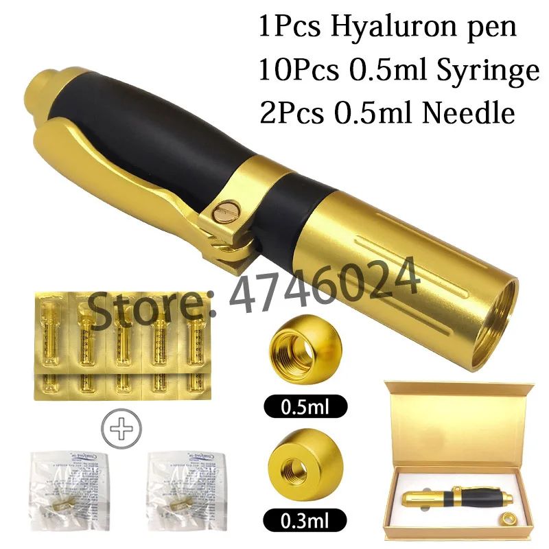 1pc pen 10pc syringe 2 в 1, гиалуроновая ручка с двумя головками, 0,3 мл и 0,5 мл, гиалуроновая ручка с гиалуроновой кислотой, наполнитель для губ, гиалуроновая ручка, распылитель без иглы - Номер модели: 1pc pen 10pc syringe