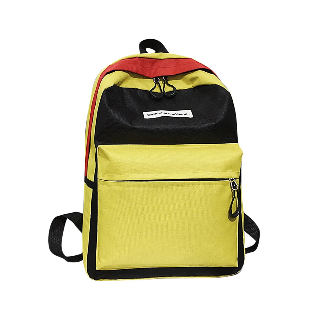

Couple Simple Schoolbag Hiking Leisure Bag Color Block Backpack Large Capacity Travel Package For College Student ##1