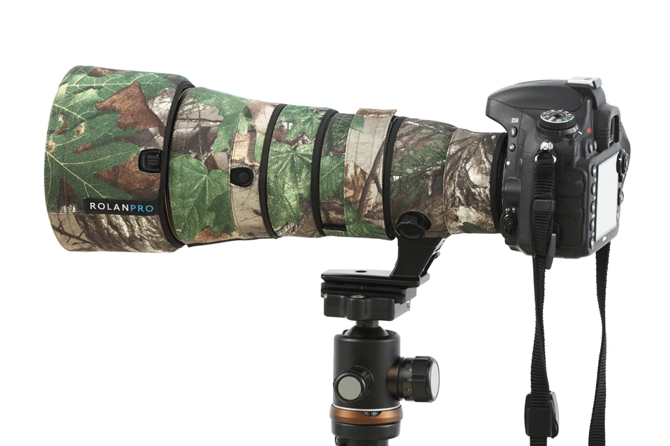 Камуфляжный водонепроницаемый нейлоновый чехол ROLANPRO для объектива Nikon AF S 500 мм